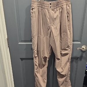 Women's Tan Elastic Waist Pants